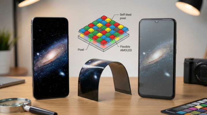 ภาพเปรียบเทียบการแสดงผลและโครงสร้างพิกเซล เพื่ออธิบายว่า จอ AMOLED คืออะไรดีอย่างไร และแตกต่างจากจออื่นอย่างไร