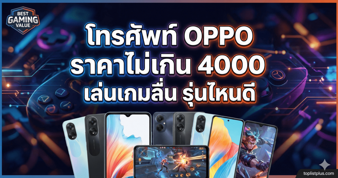 รูปหน้าปกบทความแนะนำ โทรศัพท์ OPPO ราคาไม่เกิน 4000 เล่นเกมลื่น รุ่นไหนดี รวมรุ่นน่าซื้อ สเปคคุ้ม