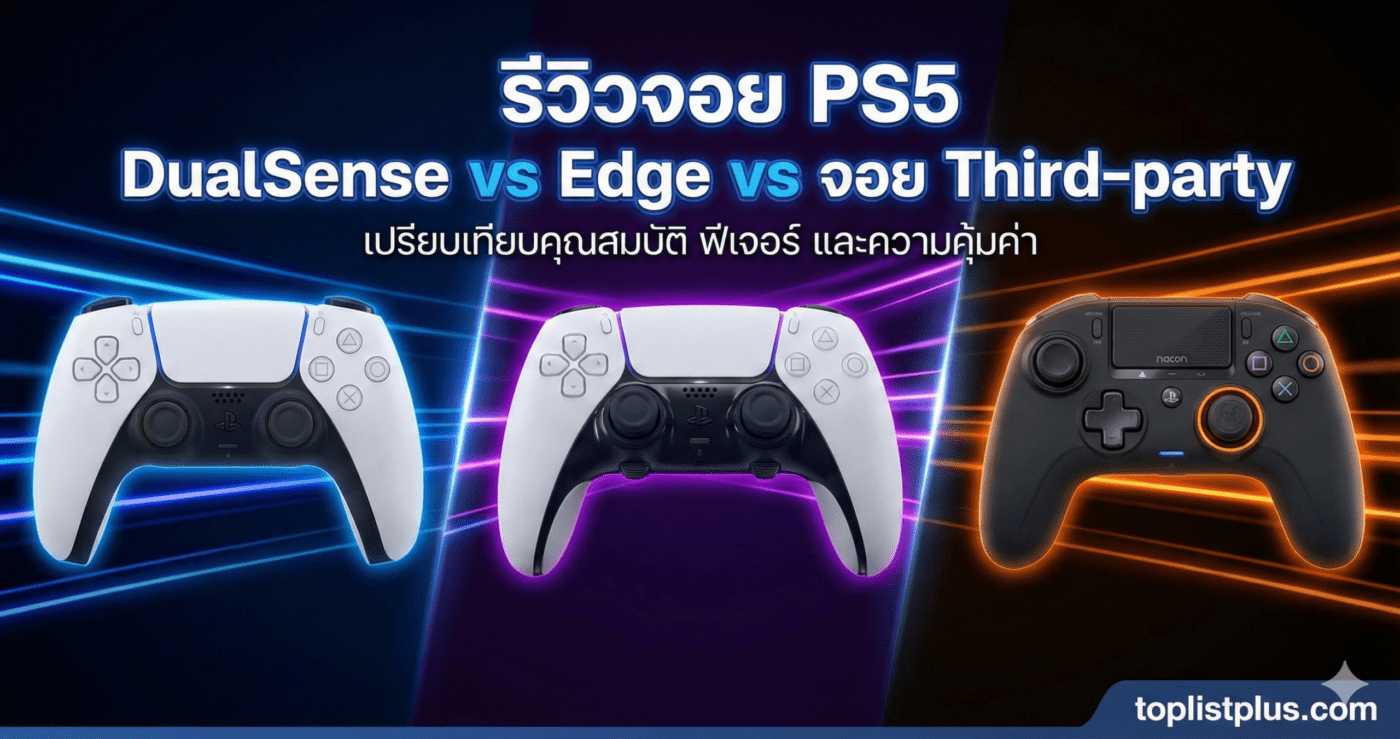 รีวิวจอย PS5 DualSense vs Edge vs จอย Third-party