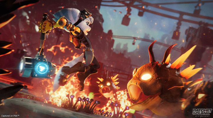 ตัวละคร Ratchet และ Rivet กระโดดข้ามมิติในตัวอย่าง รีวิวเกม Ratchet & Clank Rift Apart บน PS5 แสดงกราฟิกยุคใหม่สุดตระการตา