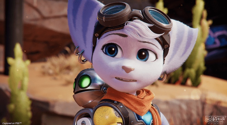 ภาพบรรยากาศการเล่นและตัวละครหลักในรีวิวเกม Ratchet & Clank Rift Apart บน PS5 แสดงกราฟิกยุคใหม่และการข้ามมิติที่รวดเร็ว