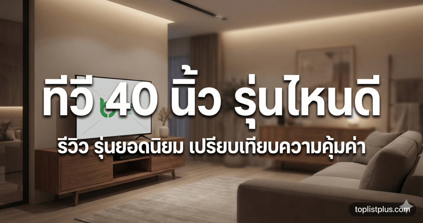 ภาพหน้าปกบทความรีวิวแนะนำ ทีวี 40 นิ้ว รุ่นไหนดี เปรียบเทียบรุ่นยอดนิยมและคุ้มค่าที่สุด
