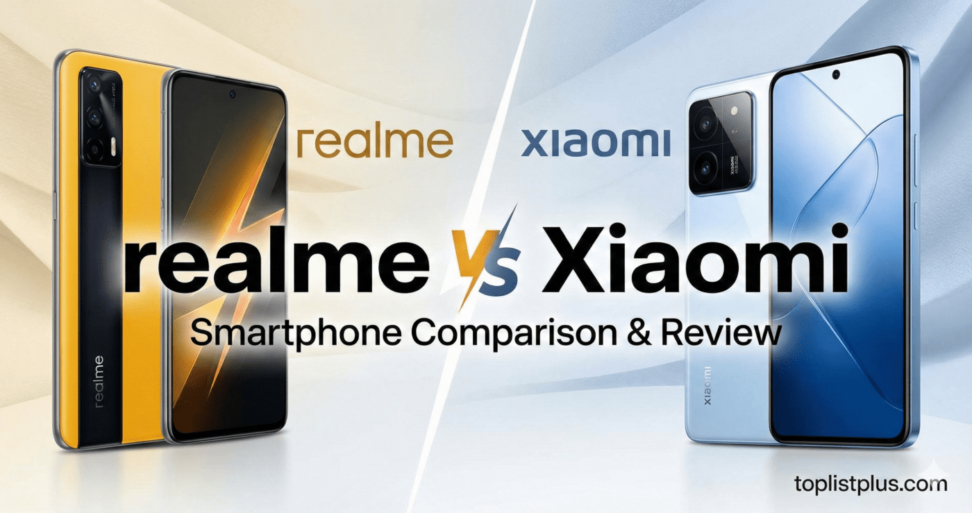 ภาพหน้าปกบทความเปรียบเทียบสมาร์ทโฟน realme vs Xiaomi